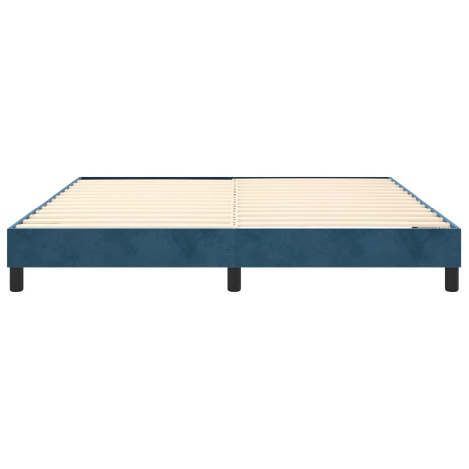 Estructura de cama box spring terciopelo azul oscuro 160x200