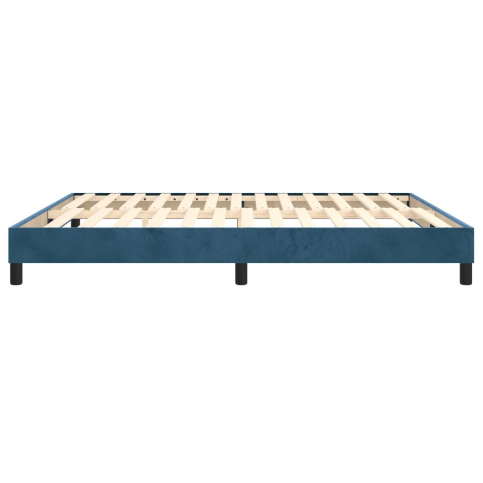 Estructura de cama box spring terciopelo azul oscuro 160x200