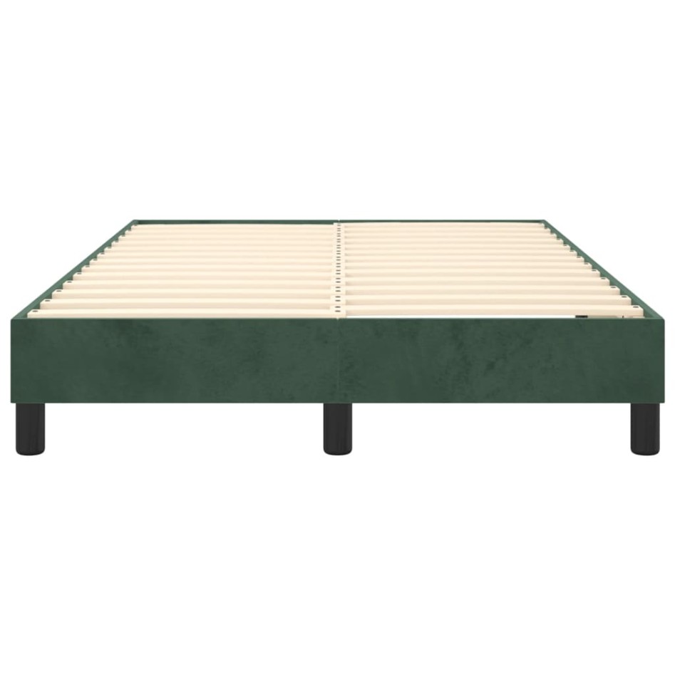 Estructura de cama box spring terciopelo verde oscuro