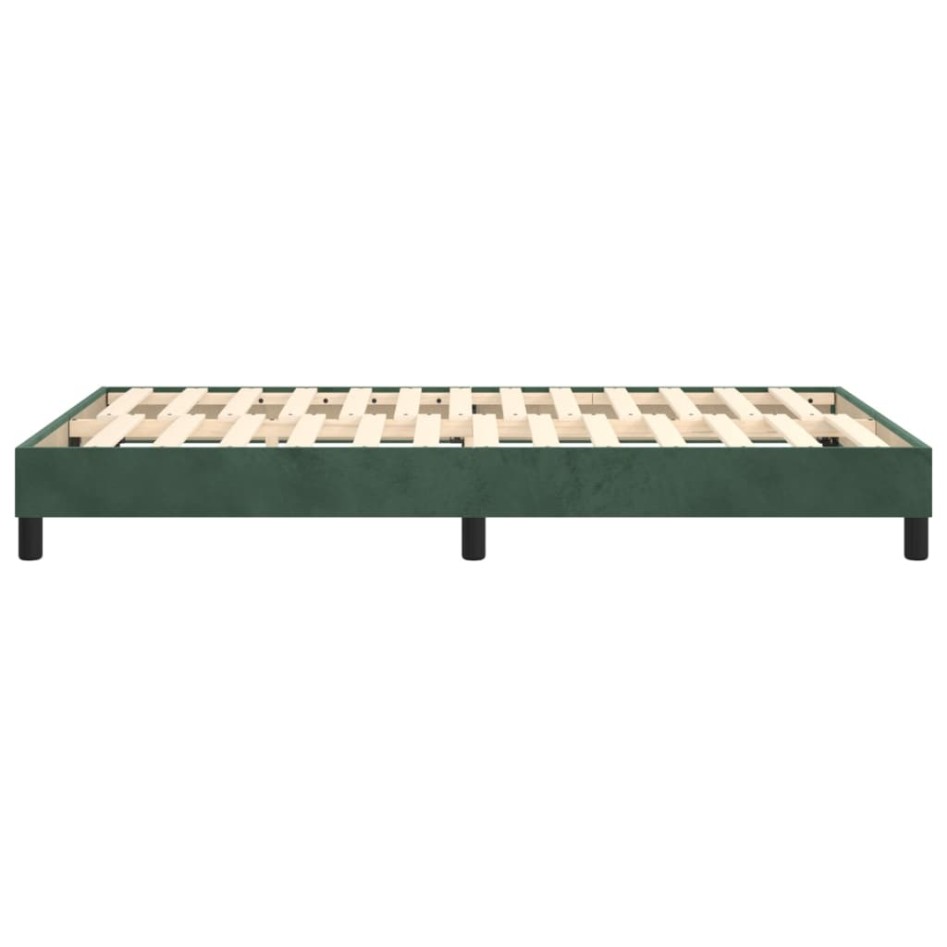 Estructura de cama box spring terciopelo verde oscuro