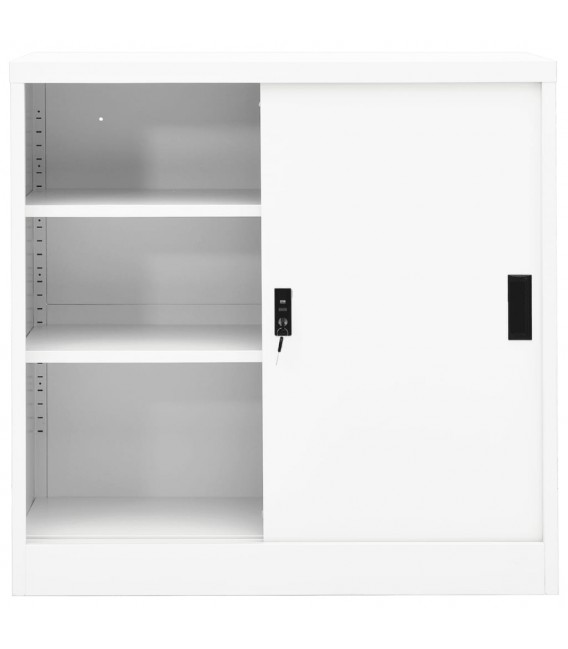 Armario de oficina con puerta corredera acero blanco 90x40x90cm