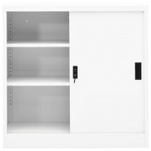 Armario de oficina con puerta corredera acero blanco 90x40x90cm