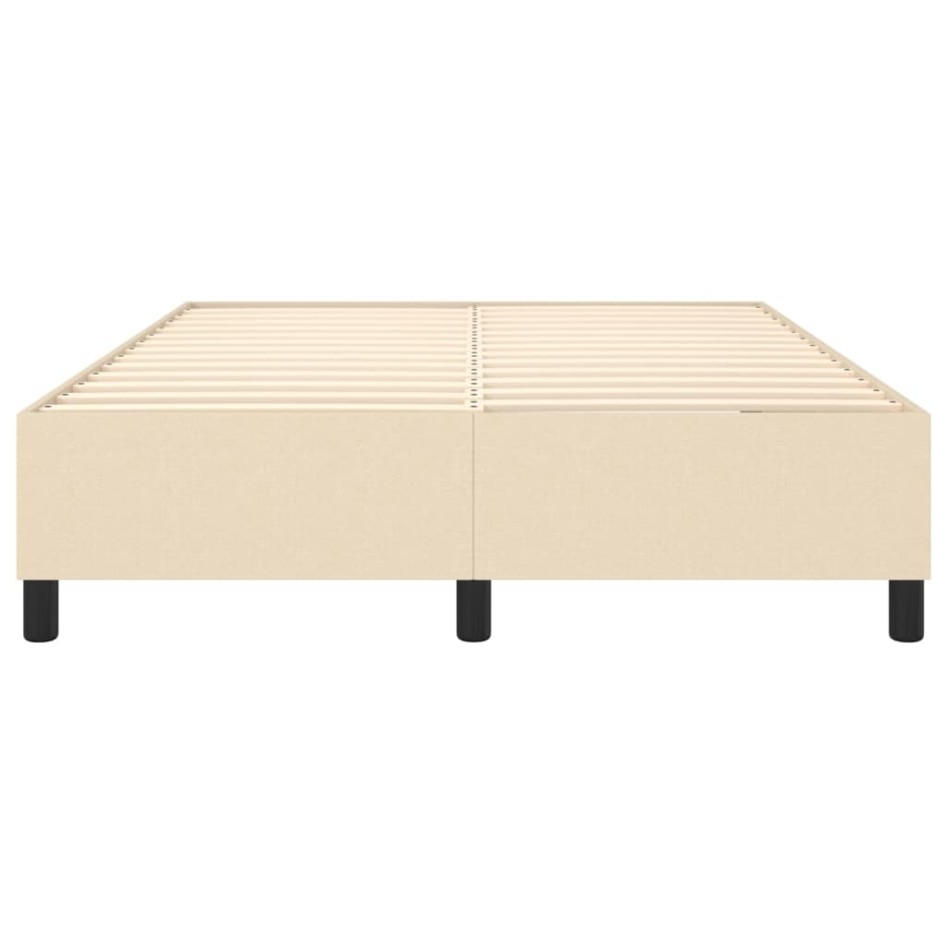 Estructura de cama box spring tela color crema 140x200