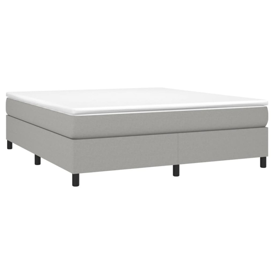 Estructura de cama box spring tela gris claro 180x200
