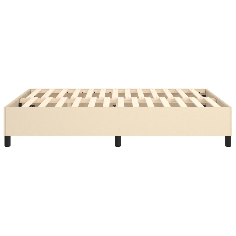 Estructura de cama box spring tela color crema 140x190