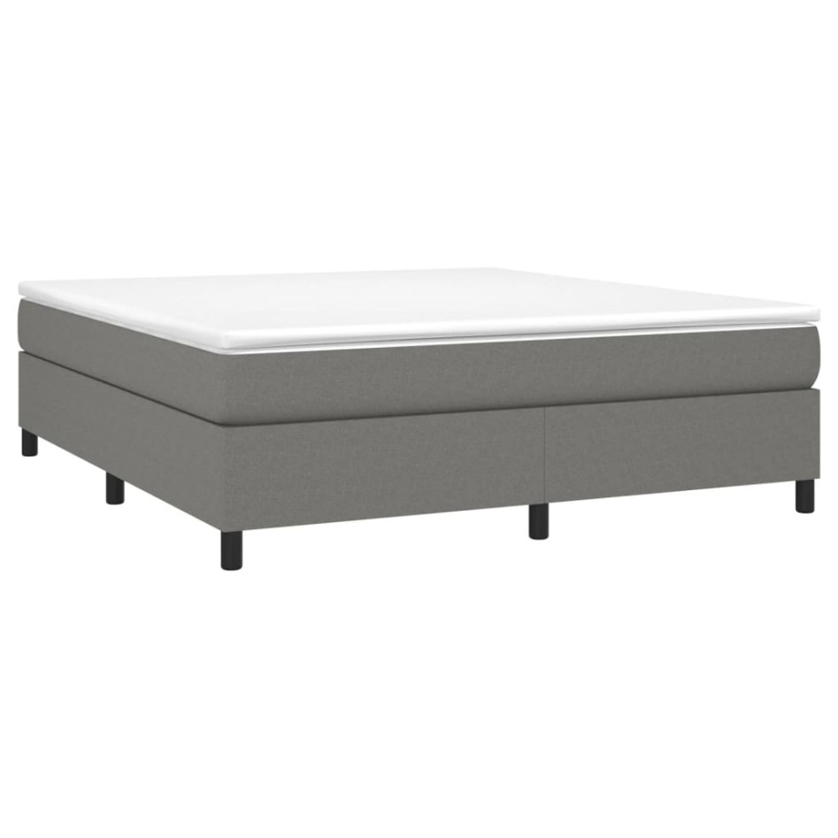 Estructura de cama box spring tela gris oscuro 160x200