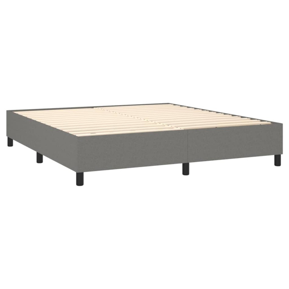 Estructura de cama box spring tela gris oscuro 160x200