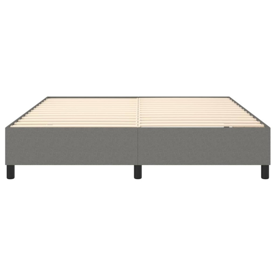 Estructura de cama box spring tela gris oscuro 160x200