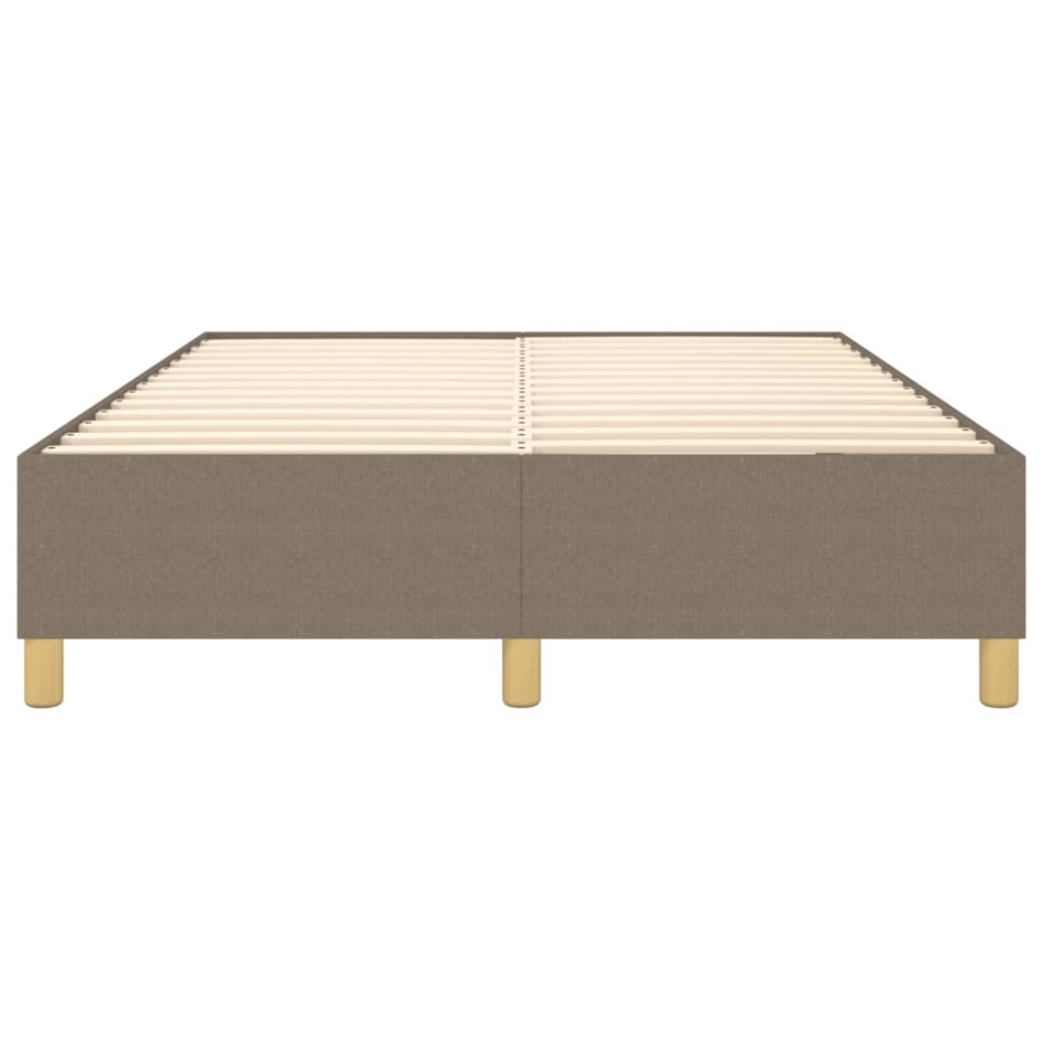 Estructura de cama box spring tela gris taupe 140x190