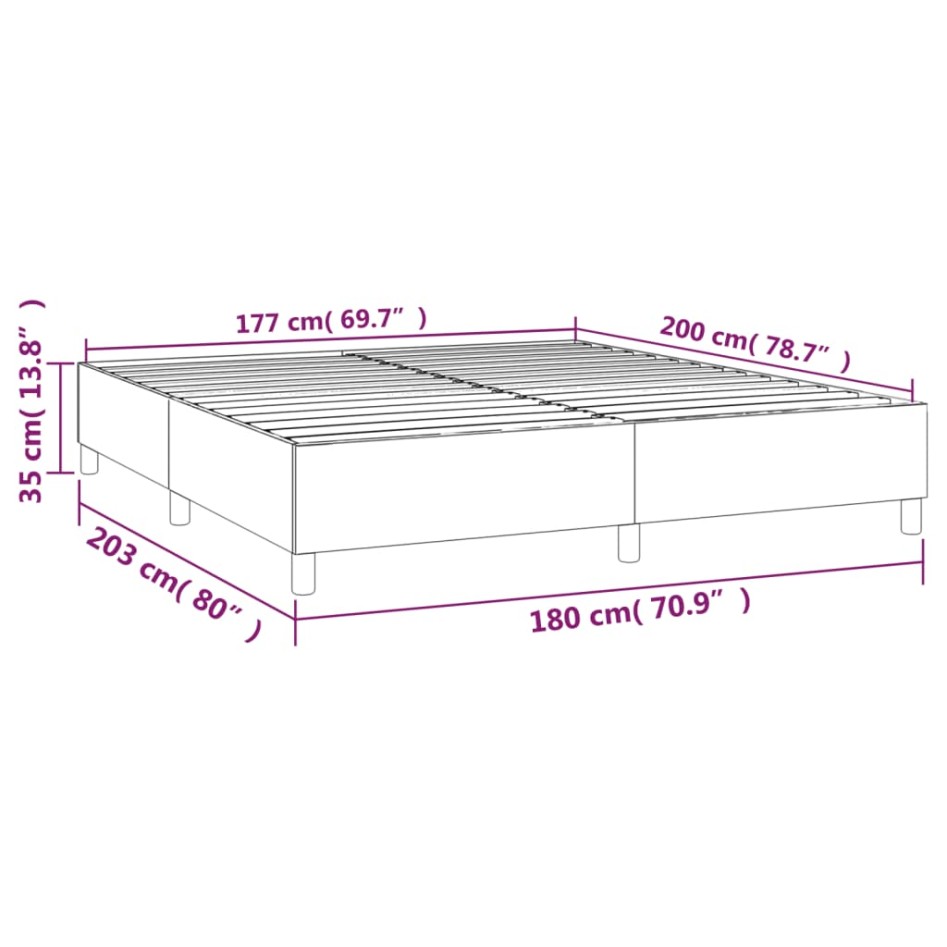 Estructura de cama box spring tela azul 180x200