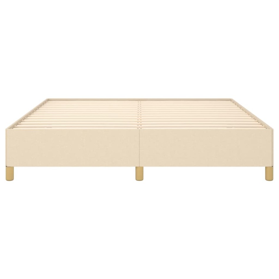 Estructura de cama box spring tela color crema 160x200