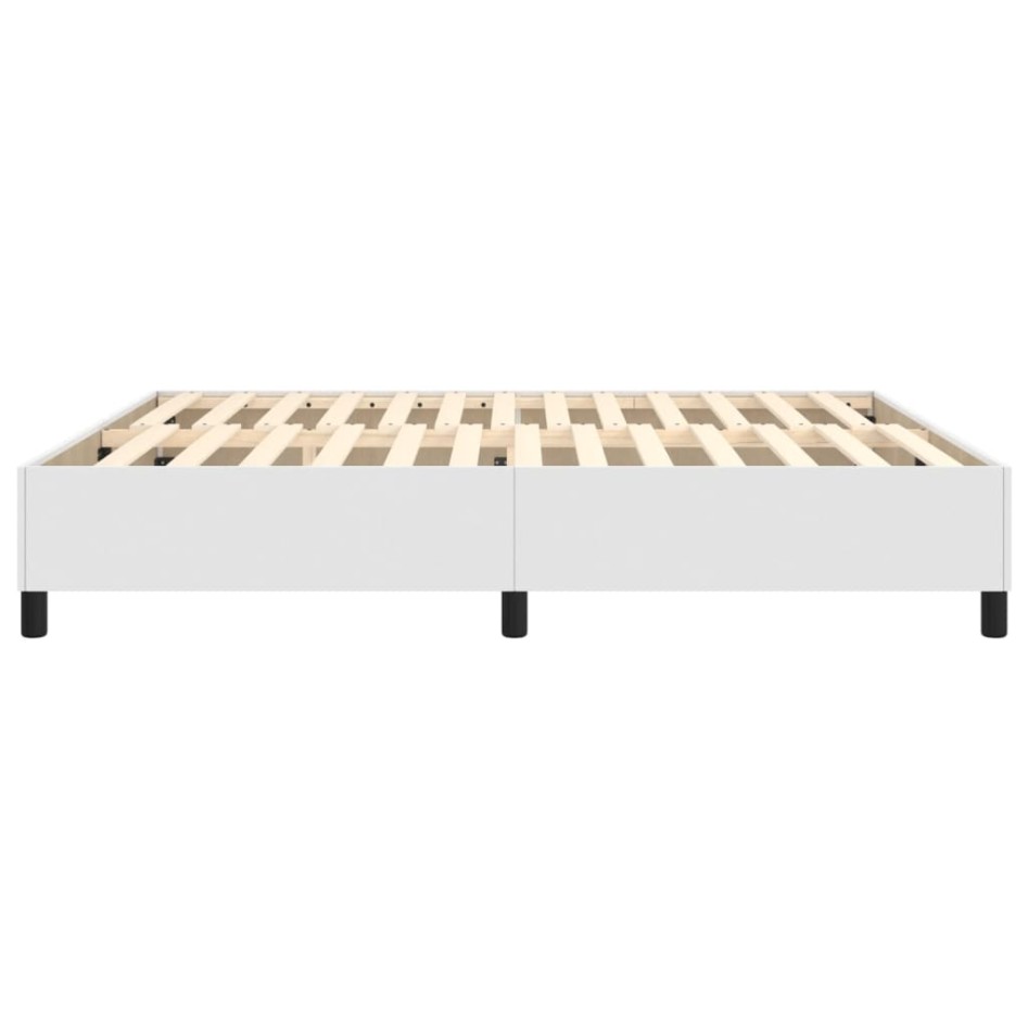 Estructura de cama box spring cuero sintético blanco 160x200