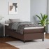 Estructura de cama box spring cuero sintético marrón 80x200