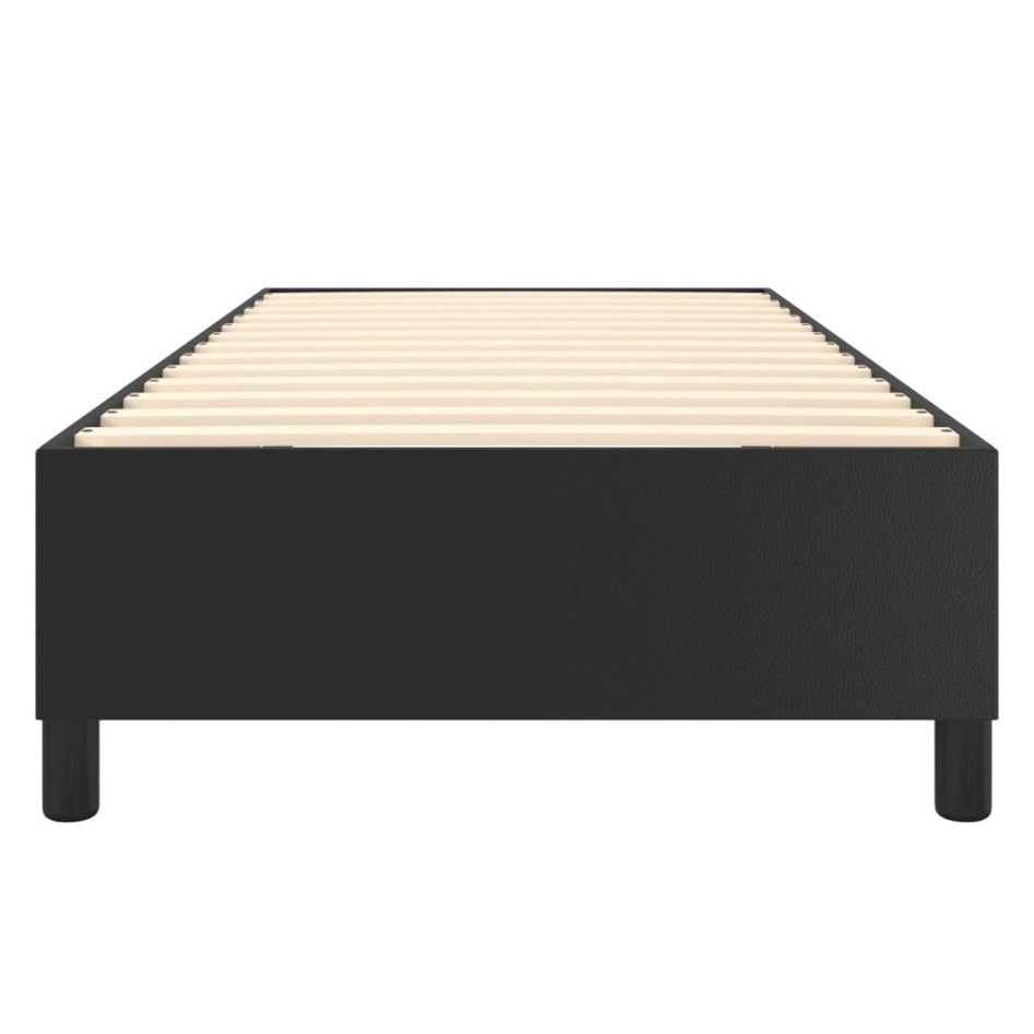 Estructura de cama box spring cuero sintético negro 90x190