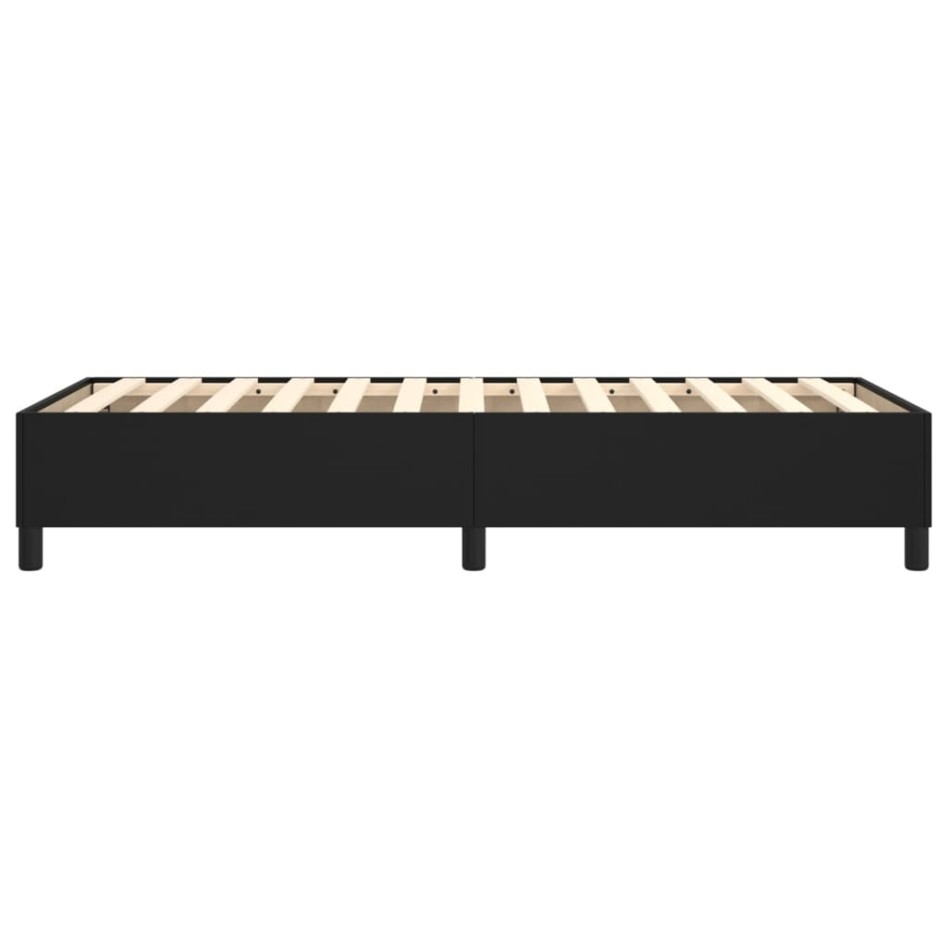 Estructura de cama box spring cuero sintético negro 90x190