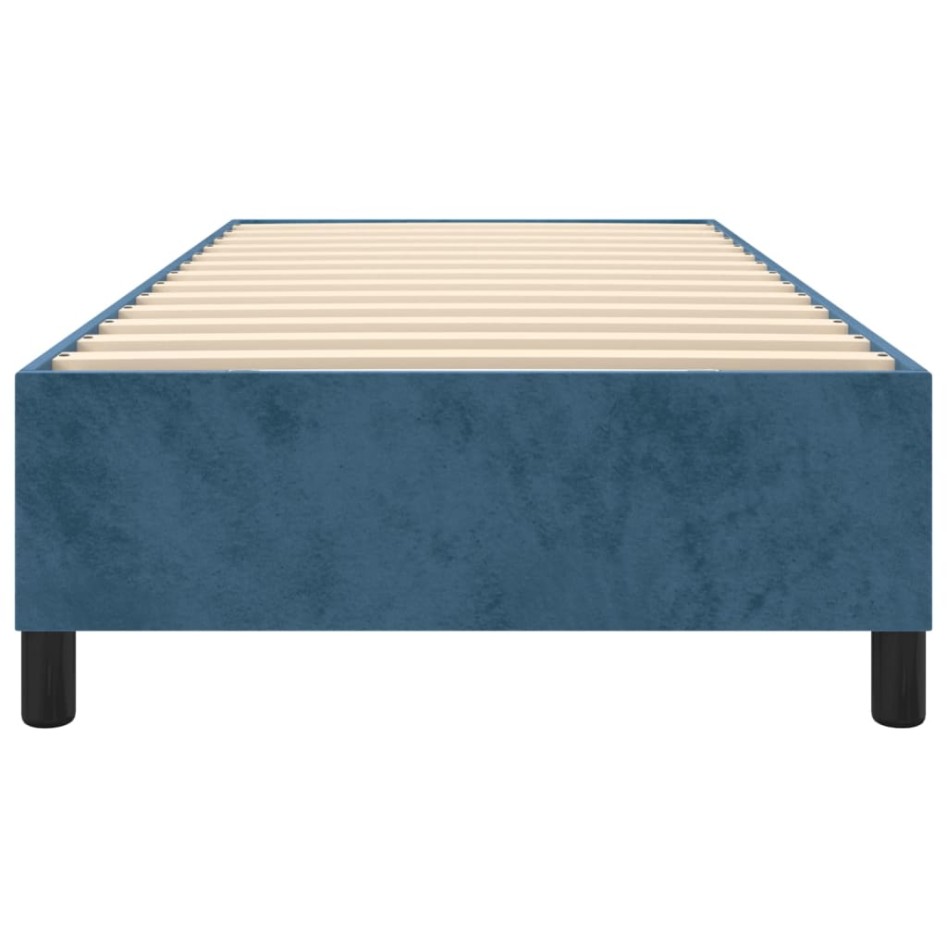 Estructura de cama box spring terciopelo azul oscuro 90x190