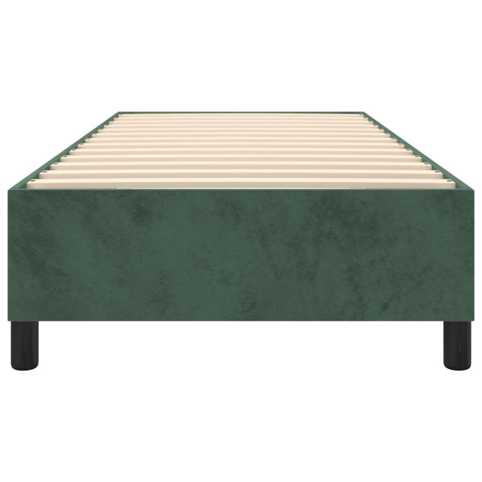Estructura de cama box spring terciopelo verde oscuro