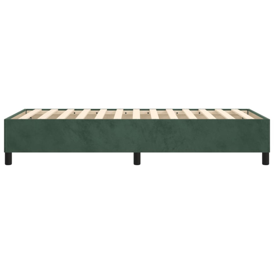 Estructura de cama box spring terciopelo verde oscuro