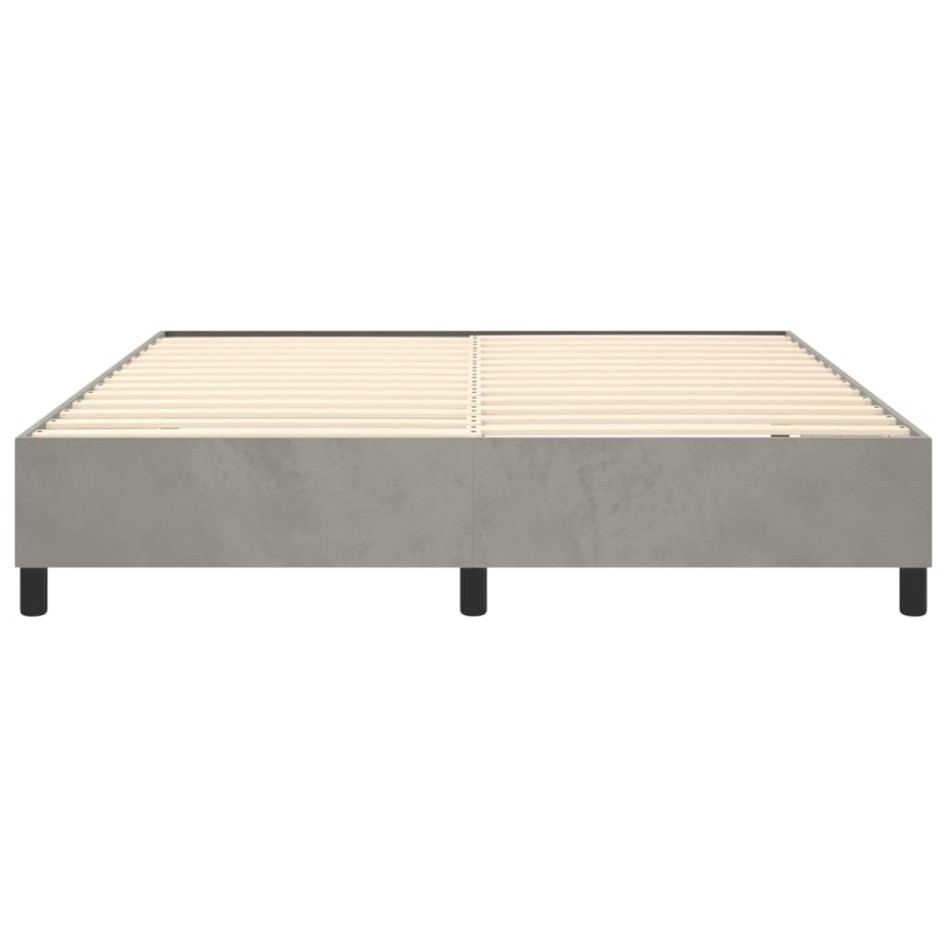 Estructura de cama box spring terciopelo gris claro 160x200