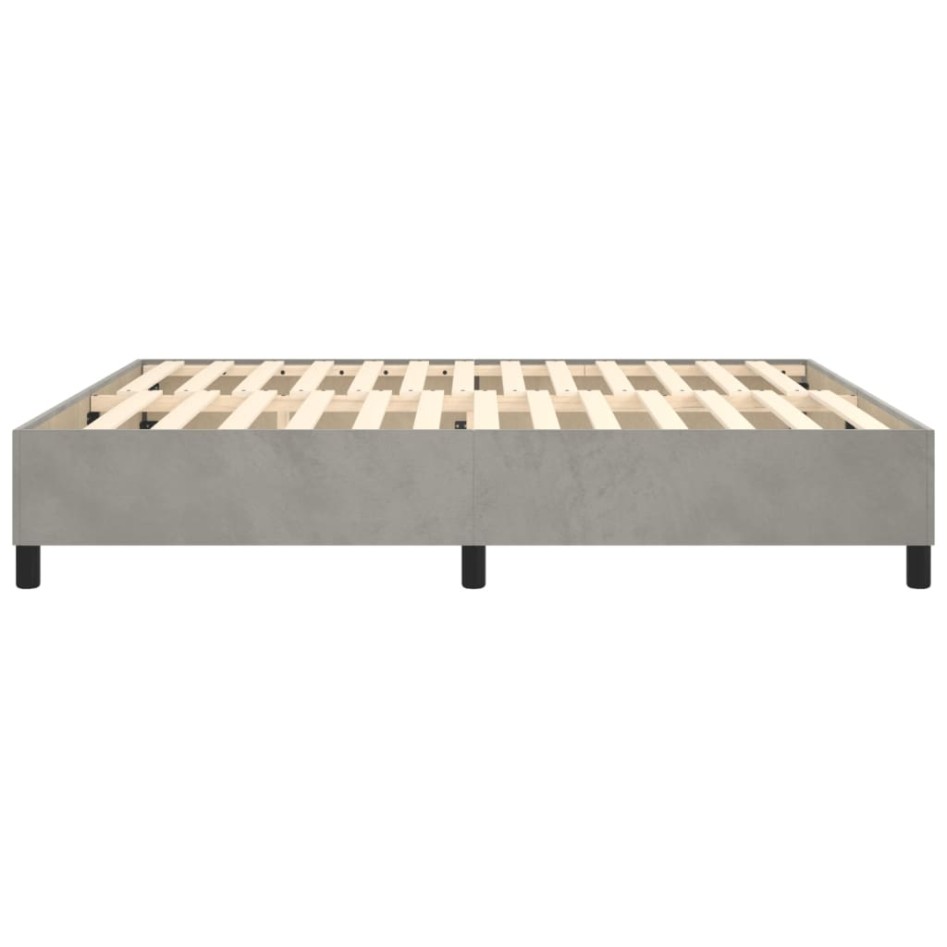 Estructura de cama box spring terciopelo gris claro 160x200