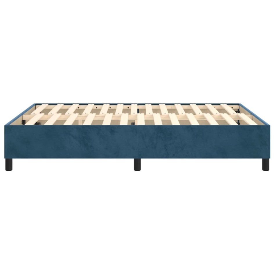Estructura de cama box spring terciopelo azul oscuro 140x200