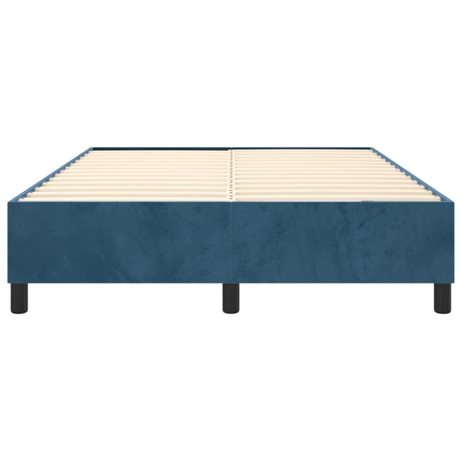 Estructura de cama box spring terciopelo azul oscuro 140x190