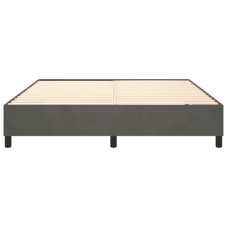 Estructura de cama box spring terciopelo gris oscuro 200x200