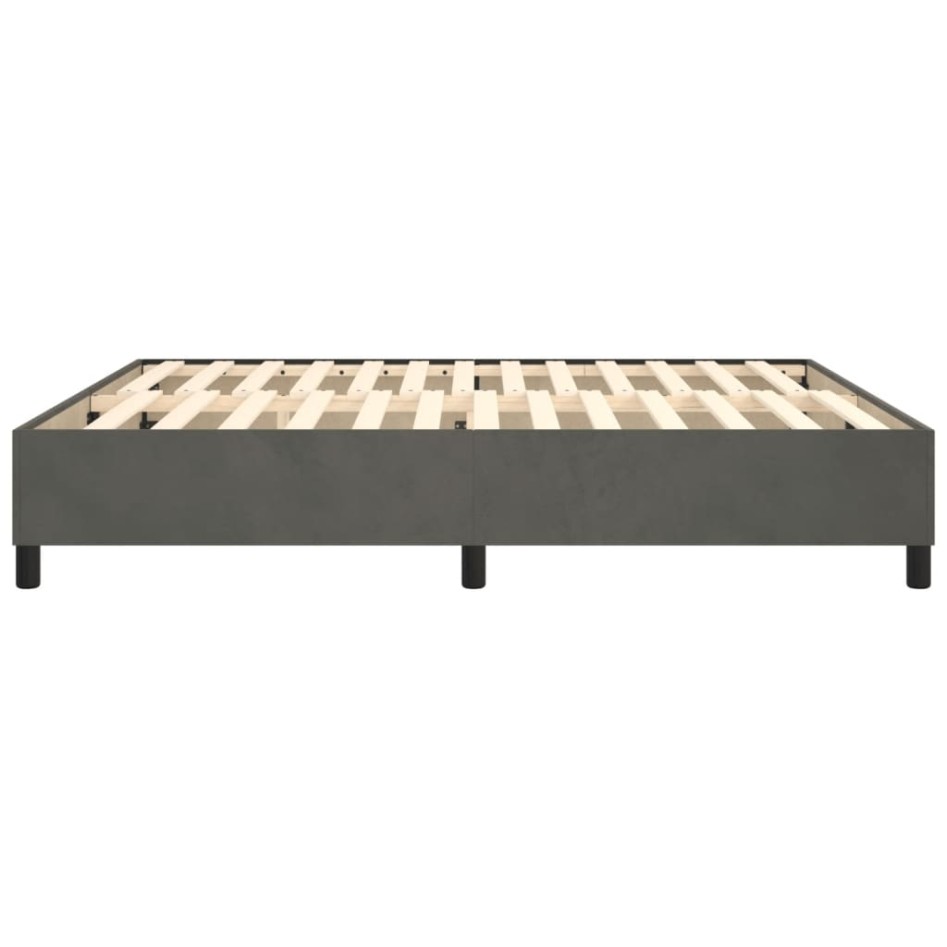 Estructura de cama box spring terciopelo gris oscuro 200x200