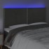 Cabecero con luces LED terciopelo gris oscuro 160x5x118/128