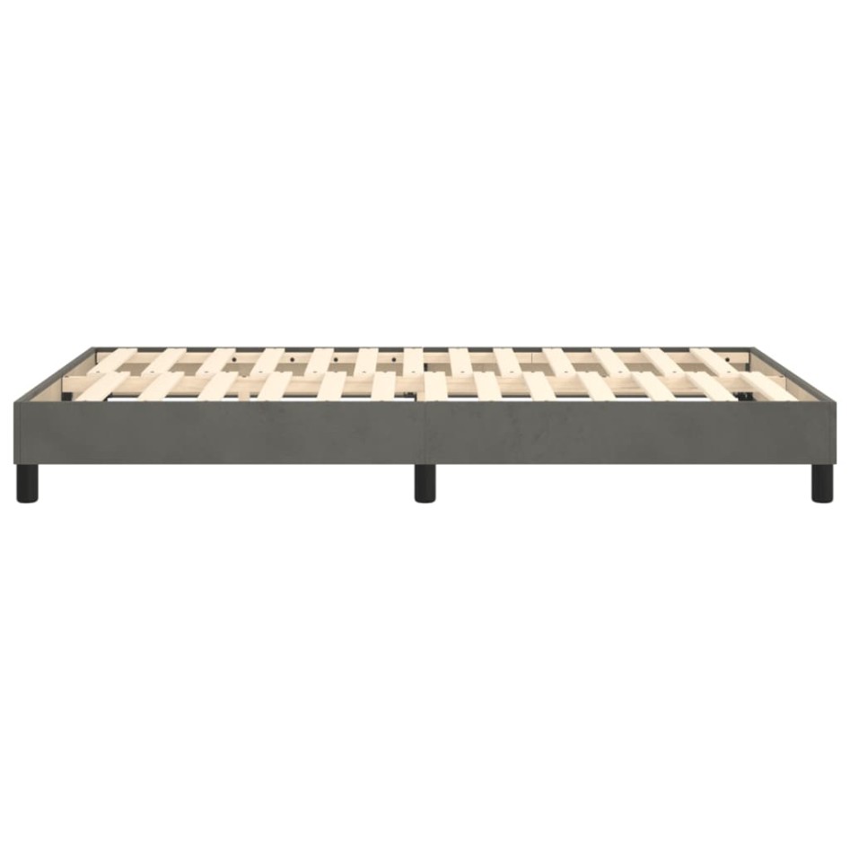 Estructura de cama box spring terciopelo gris oscuro 120x200