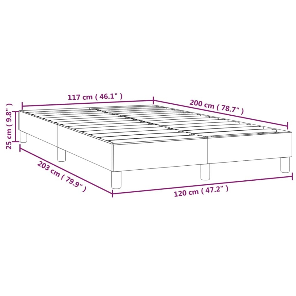 Estructura de cama box spring terciopelo gris oscuro 120x200