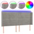Cabecero con LED de terciopelo gris claro 203x16x118/128