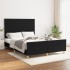 Estructura de cama con cabecero de tela negro 140x200