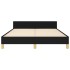 Estructura de cama con cabecero de tela negro 140x200