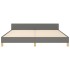 Estructura de cama con cabecero tela gris oscuro 180x200