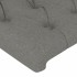 Estructura de cama con cabecero tela gris oscuro 180x200