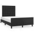Estructura de cama con cabecero cuero sintético negro
