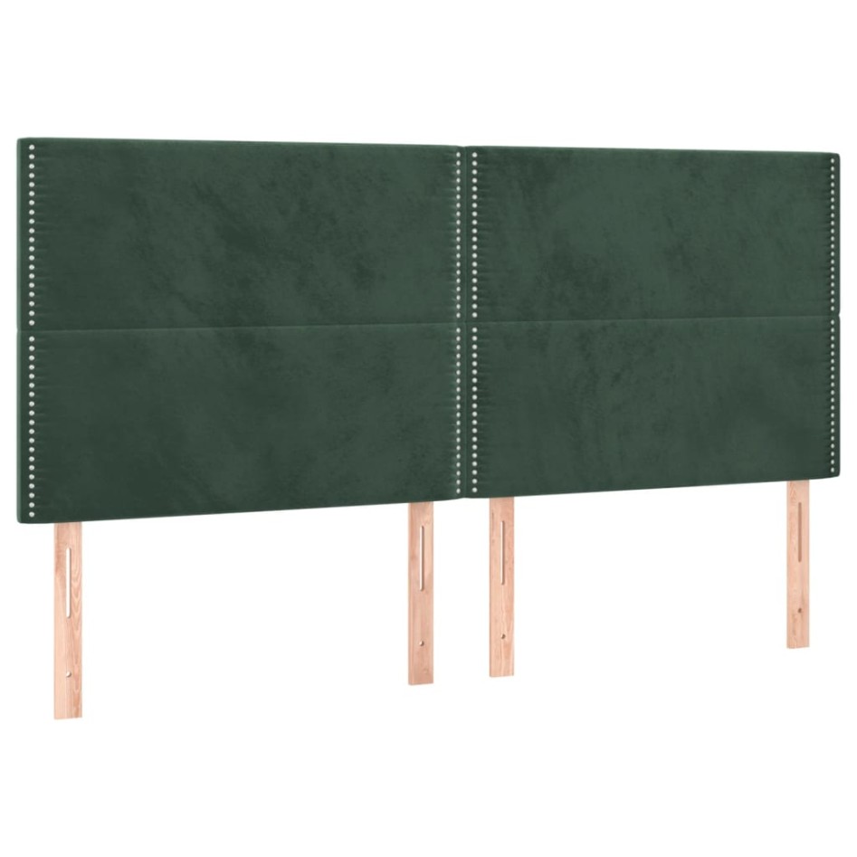 Estructura cama con cabecero terciopelo verde oscuro 200x200