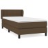 Cama box spring con colchón tela marrón oscuro 100x200