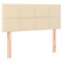 Cama box spring con colchón tela color crema 90x200