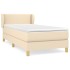 Cama box spring con colchón tela color crema 90x200