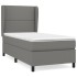 Cama box spring con colchón tela gris oscuro 90x200