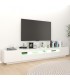 Mueble para TV con luces LED blanco mate 260x35x40 cm