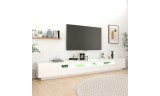 Mueble para TV con luces LED blanco brillante 300x35x40 cm