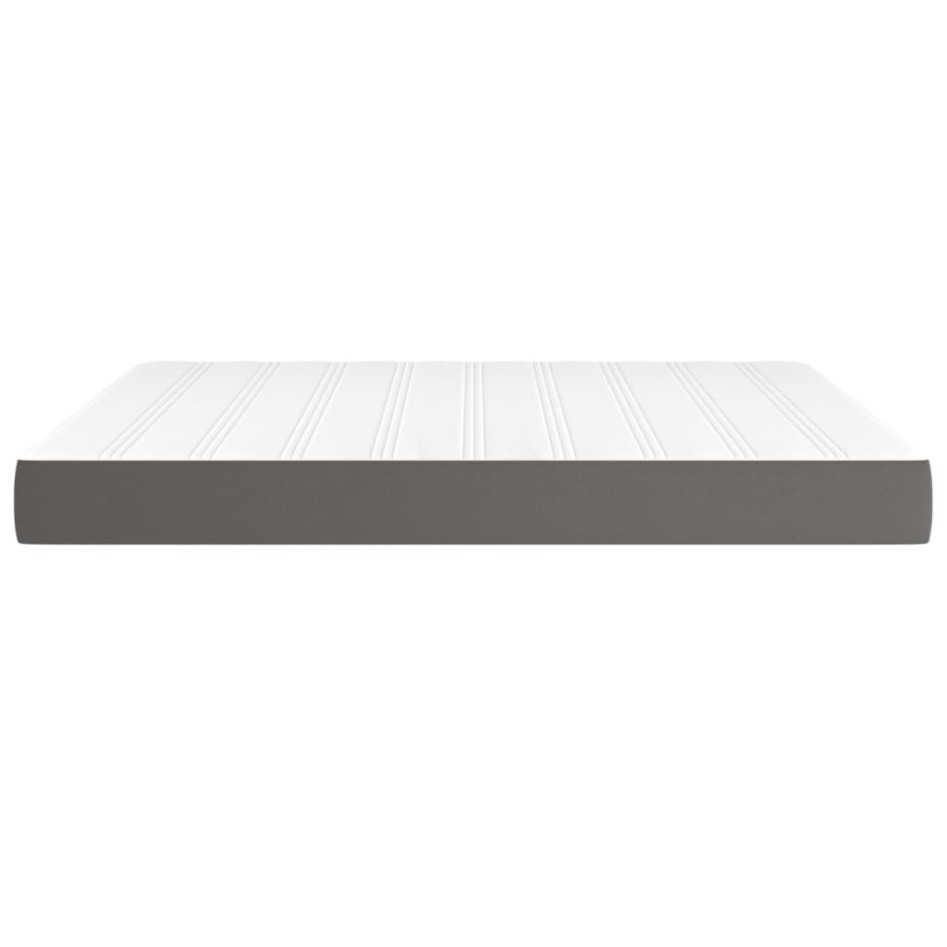 Colchón de muelles ensacados cuero sintético gris 180x200x20