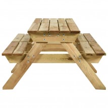 Mesa de picnic con bancos 220x122x72 cm madera pino impregnada