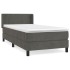 Cama box spring con colchón terciopelo gris oscuro 90x190