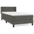 Cama box spring con colchón terciopelo gris oscuro 80x200