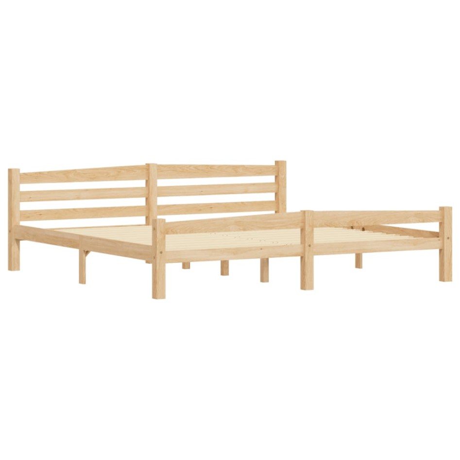 Estructura de cama de madera maciza de pino 200x200