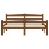 Estructura de cama madera maciza pino marrón miel 140x200